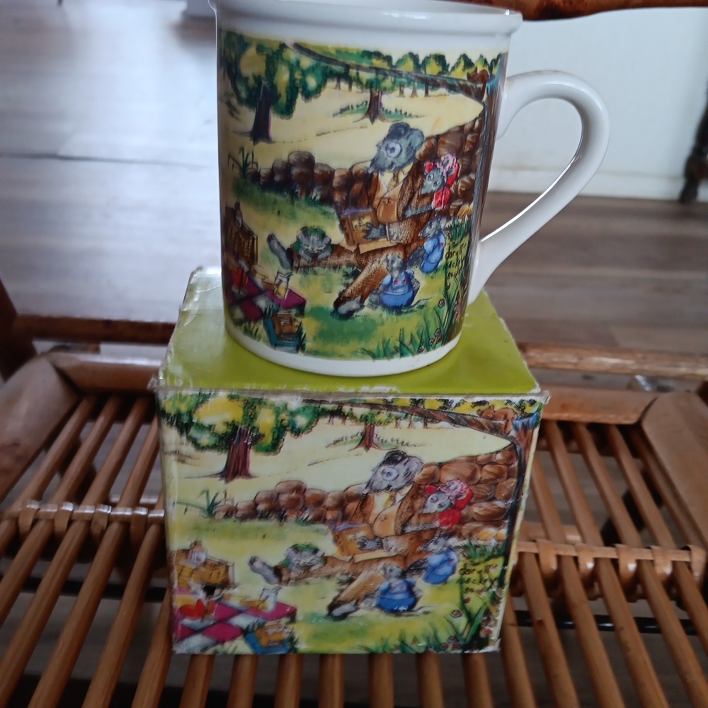 RARE 1985 " There's No One Like Grandpa" Coffee Mug Art By Daryll Mackey W/Box